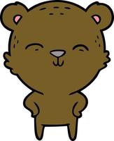 happy cartoon bear with hands on hips vector