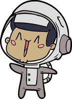 happy cartoon astronaut vector