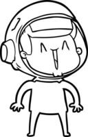 happy cartoon astronaut vector