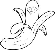 cartoon banana with face vector