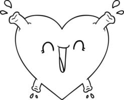 cartoon healthy heart vector