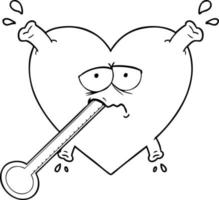 cartoon unhealthy heart vector