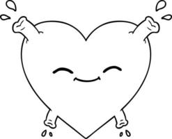 cartoon happy heart vector