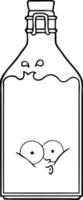 cartoon old bottle vector