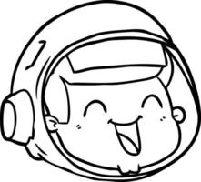 cartoon happy astronaut face vector
