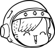 cartoon happy astronaut face vector