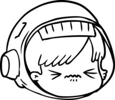 cartoon stressed astronaut face vector