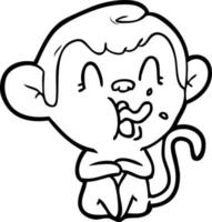 mono loco de dibujos animados vector