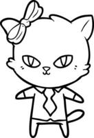 jefe de gato de dibujos animados lindo vector