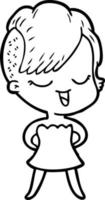 niña de dibujos animados feliz en vestido de cóctel vector