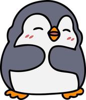 cartoon of a cute christmas penguin vector