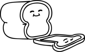 line doodle sliced loaf of bread vector