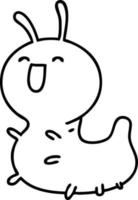 line doodle of a cute bug vector