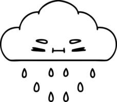 line doodle mean storm cloud raining on your parade vector