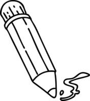 line doodle of a scribbling pencil vector