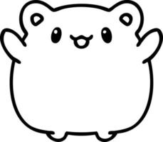 line doodle of a cute hamster vector