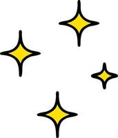 símbolos de dibujos animados de algunas estrellas brillantes y brillantes vector