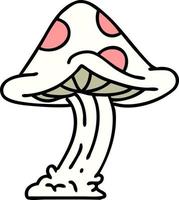 cartoon of a poisonous toadstool mushroom vector