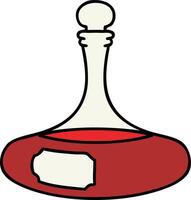 cartoon of a fancy decanter full of wine or maybe vampire blood vector