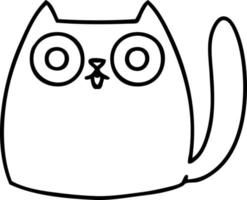 line doodle of a cute cat staring you right in the eye balls vector