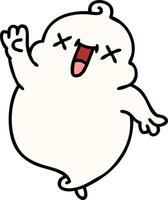 cartoon of a cute halloween ghost waving vector