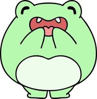 cartoon of a happy laughing frog vector