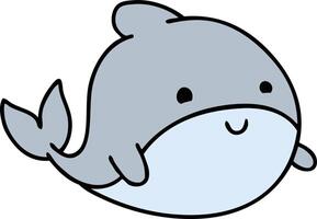 cartoon of a happy whale vector