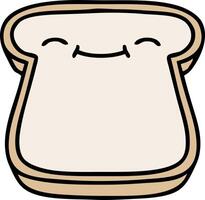 cartoon slice of bread with face vector