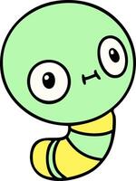cartoon of a cute worm vector