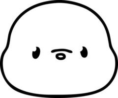 cute line doodle of a little seal face vector