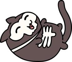 cartoon of a cute happy cat wearing a halloween costume vector