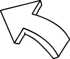 line doodle of a pointing arrow vector