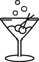 line doodle of a cocktail in a glass vector