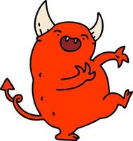 cartoon of a dancing devil vector