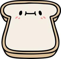 cartoon slice of bread with face vector