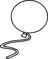 line doodle of a floating balloon vector