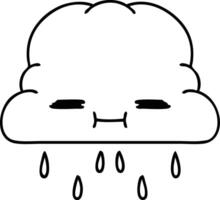 line doodle of a cloud raining down on you with indifference vector