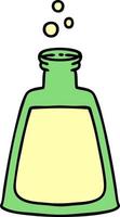 cartoon bubbling potion bottle vector