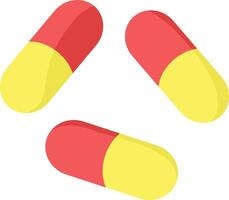 Flat colour illustration of some medical pills vector