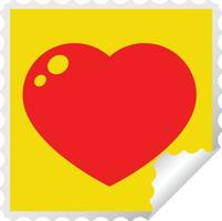 heart peeling sticker graphic vector illustration square peeling sticker