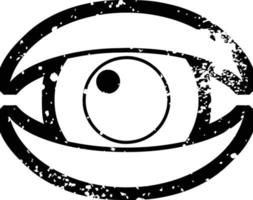 icono de ilustración de vector gráfico de ojo de efecto angustiado