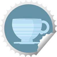 taza de café gráfico vector ilustración pegatina redonda sello