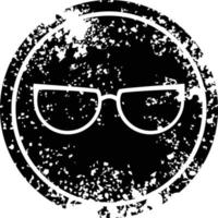 spectacles graphic vector circular distressed symbol