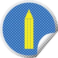 pencil vector illustration circular peeling sticker