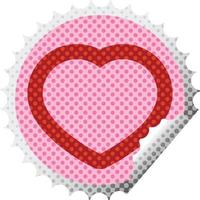 heart symbol graphic vector illustration round sticker stamp