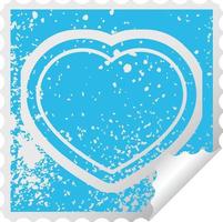 heart symbol graphic distressed sticker illustration icon vector