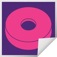 donut graphic vector square peeling sticker