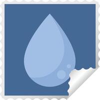 raindrop graphic square sticker stamp vector