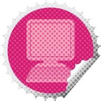 computer icon circular peeling sticker vector illustration