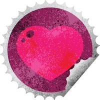 heart peeling sticker graphic vector illustration circular peeling sticker